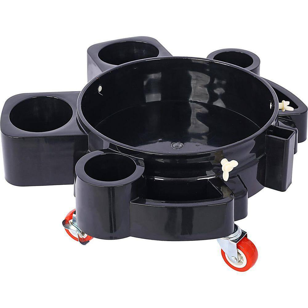 Ami 2-Pieces Set 5 Gal. 250 Lbs. Rolling Bucket Dolly with 5 Swivel Casters Removable Bucket Dolly for Car Wash Dolly