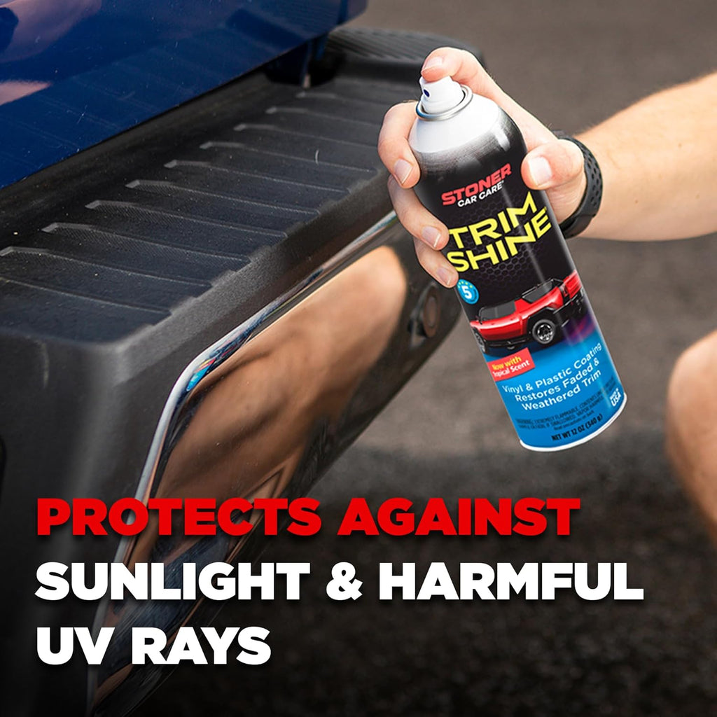 91034 Trim Shine – Black Trim and Plastic Restorer for Cars – Vinyl and Plastic Trim Protectant Coating for Interior and Exterior Use – Fast-Drying No Sling – 12 Oz