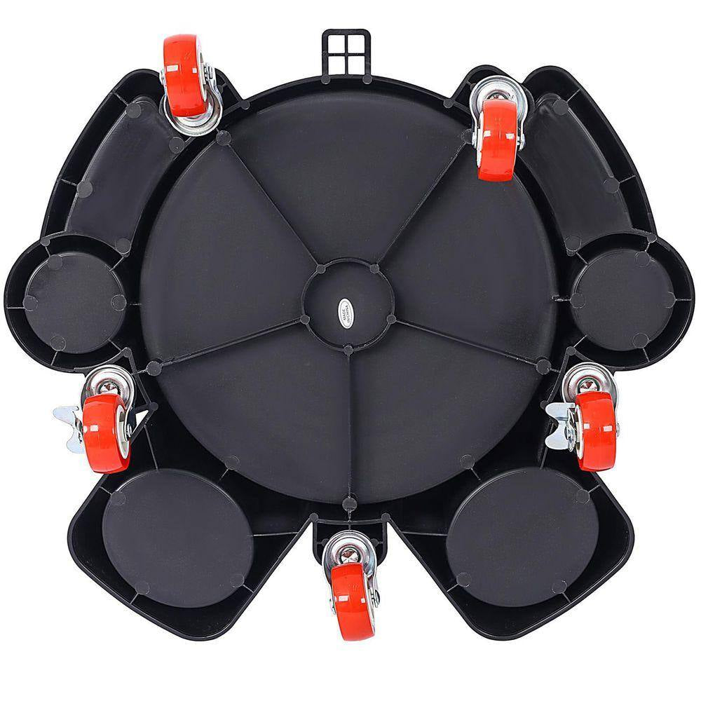 Ami 2-Pieces Set 5 Gal. 250 Lbs. Rolling Bucket Dolly with 5 Swivel Casters Removable Bucket Dolly for Car Wash Dolly