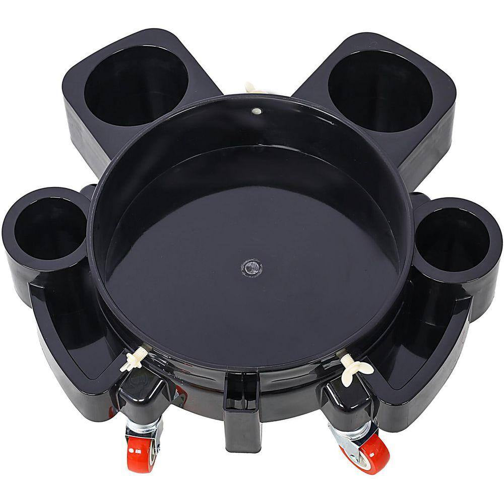 Ami 2-Pieces Set 5 Gal. 250 Lbs. Rolling Bucket Dolly with 5 Swivel Casters Removable Bucket Dolly for Car Wash Dolly
