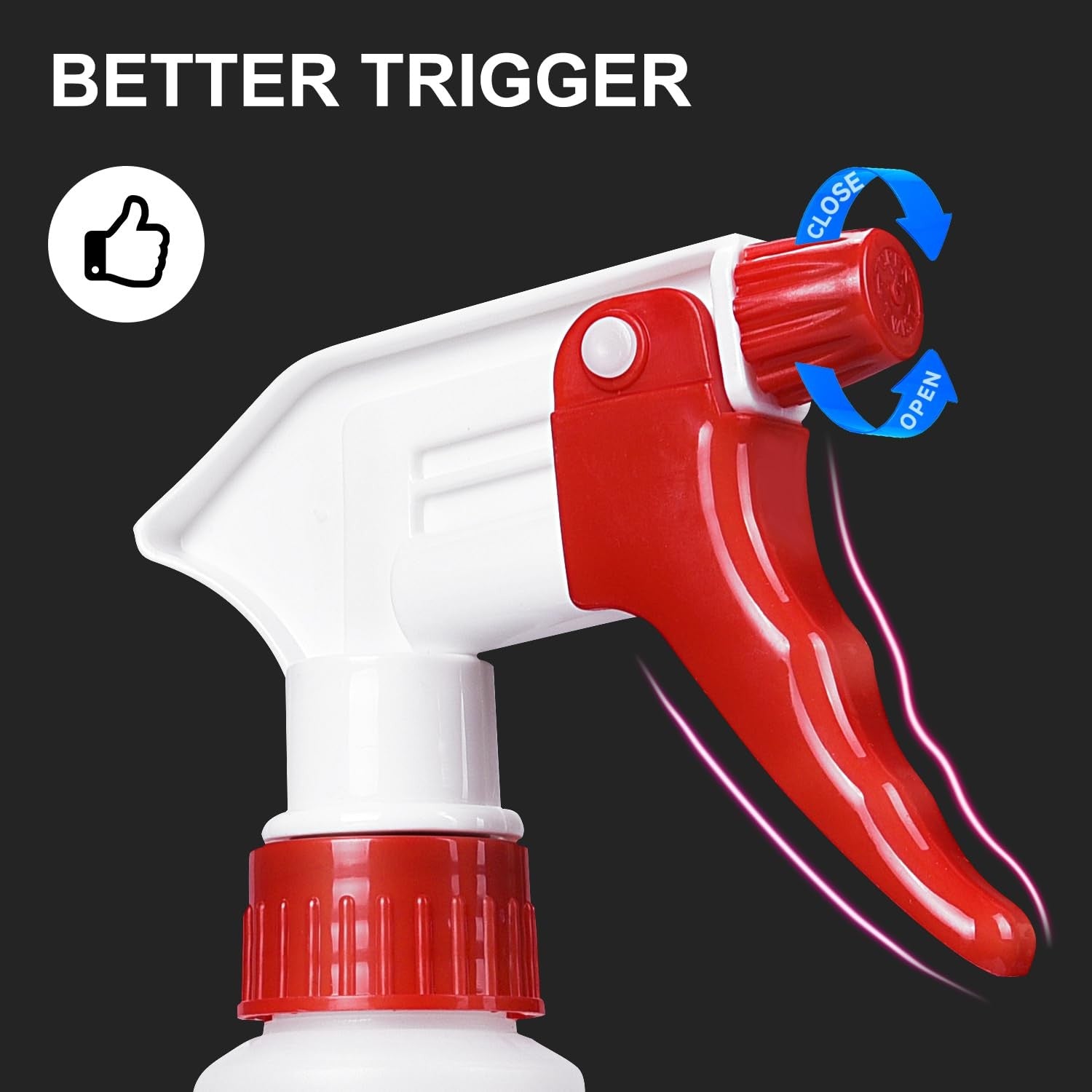 16 Oz Spray Bottles (4 Pack) - Heavy Duty, Leak Proof, Adjustable Nozzle