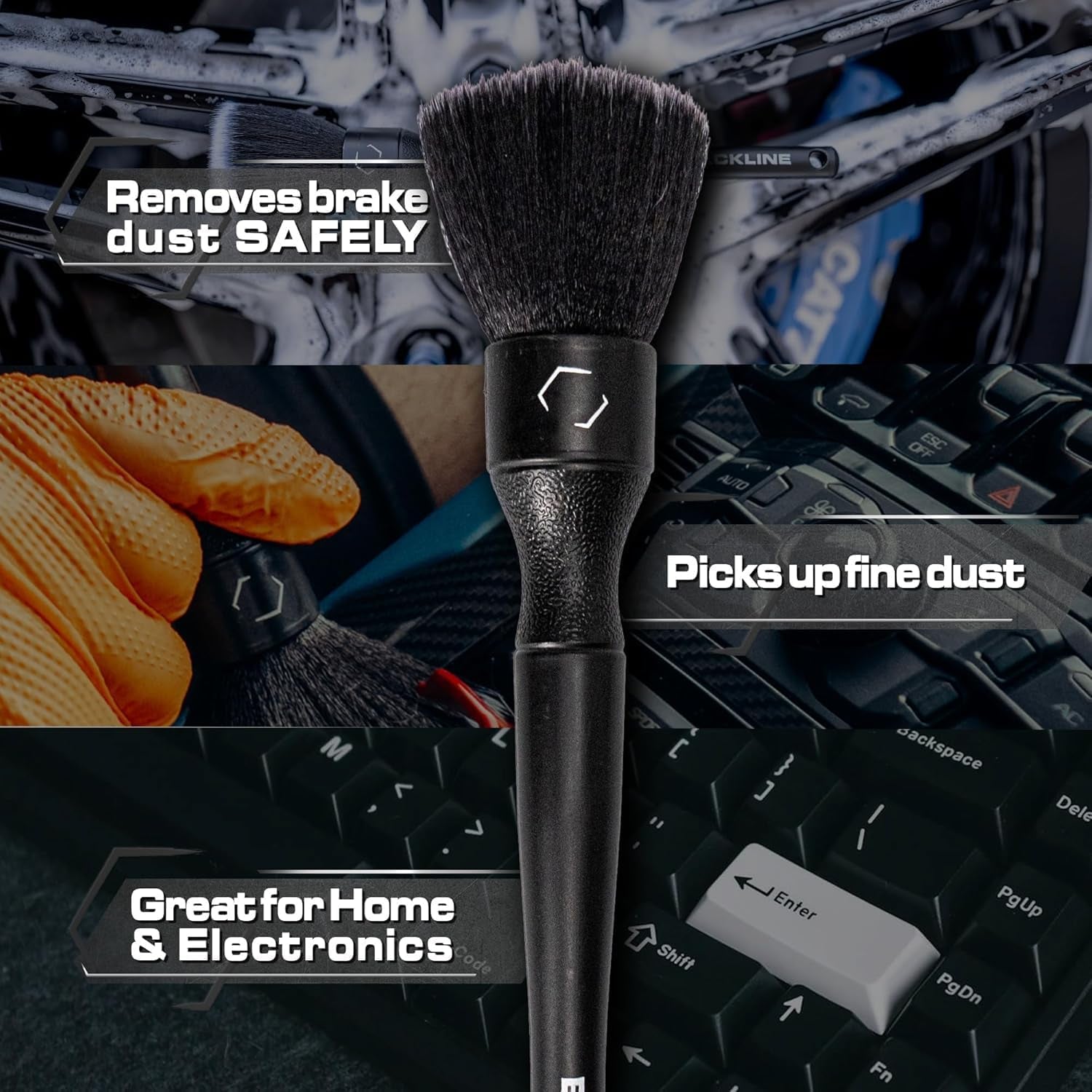 Car Detail Brushes- Luxury Car Detailing Brush Set for Interior and Exterior - Best Auto Detailing Brushes - Premium Car Detailing Brushes (Ultra Soft Bristles)