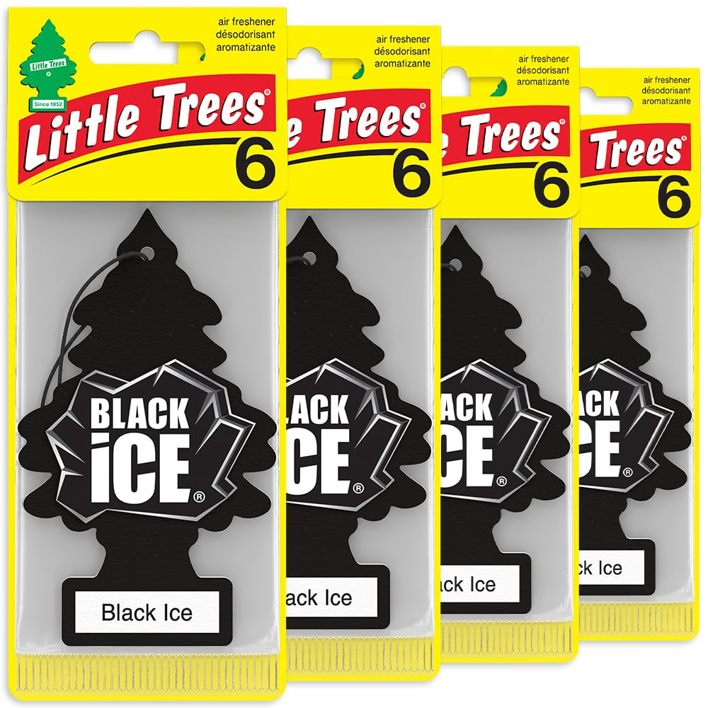 Car Air Freshener | Hanging Tree Provides Long Lasting Scent for Auto and Home | Black Ice, 24 Air Fresheners