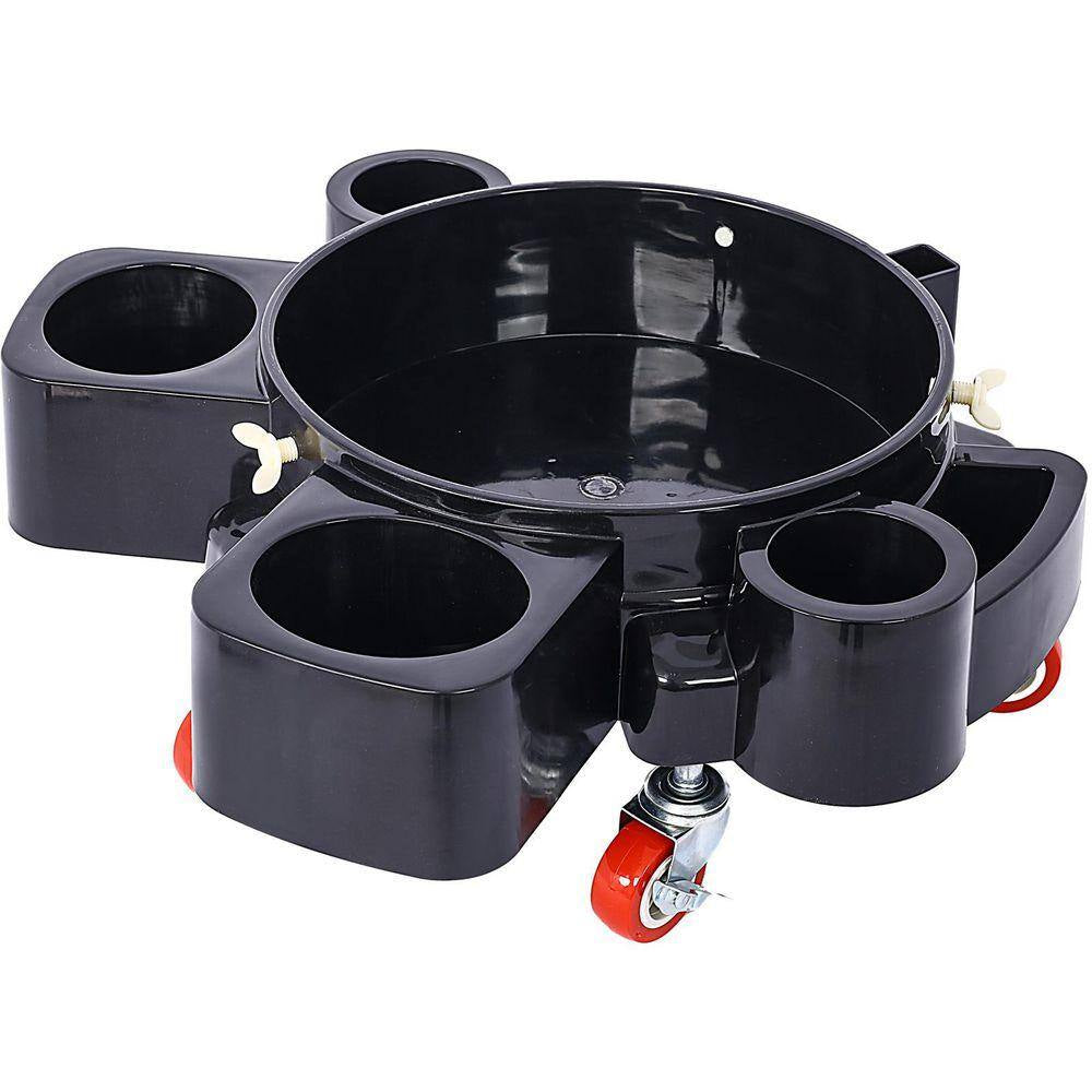 Ami 2-Pieces Set 5 Gal. 250 Lbs. Rolling Bucket Dolly with 5 Swivel Casters Removable Bucket Dolly for Car Wash Dolly