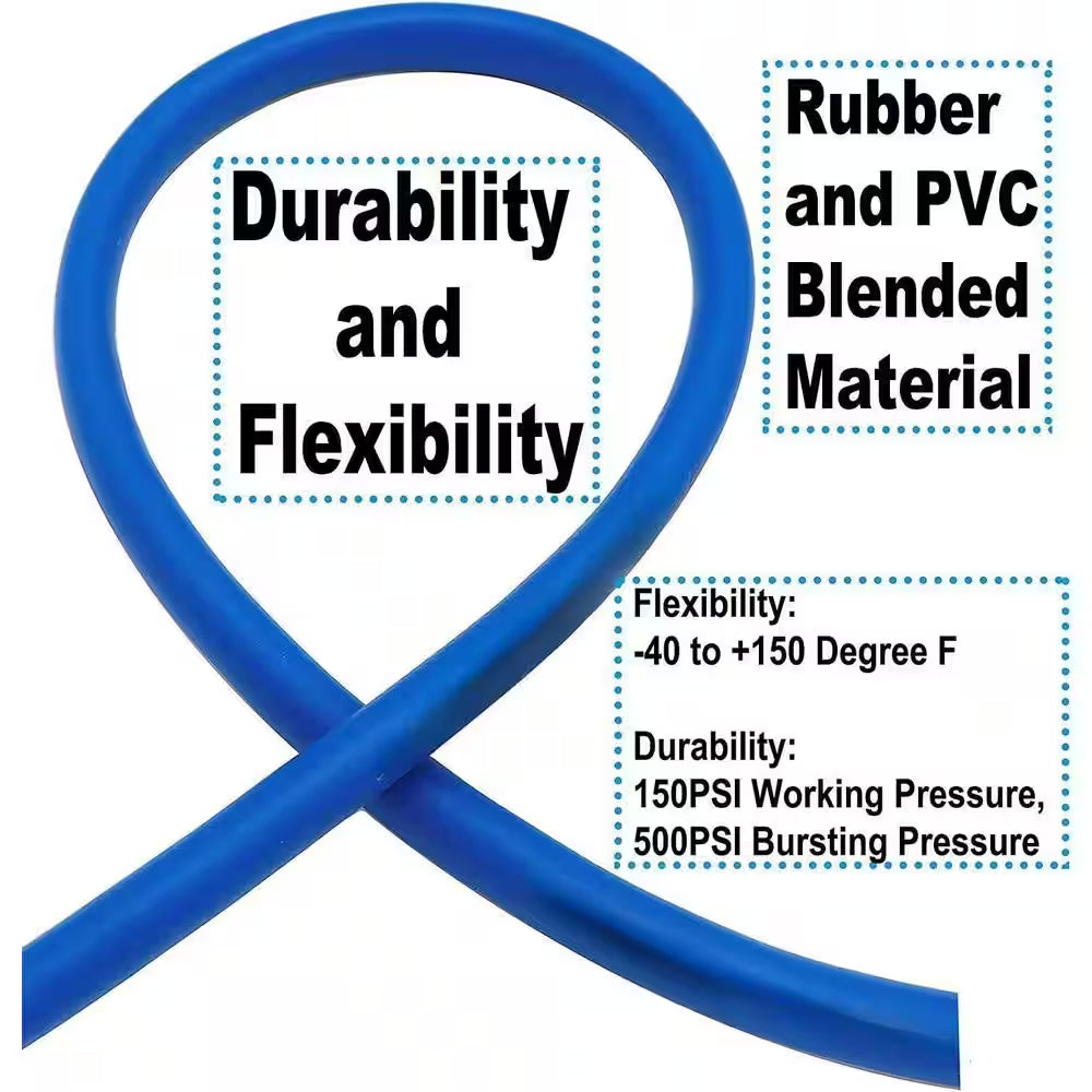 3/4 In. X 6 Ft. Heavy-Duty Hybrid Garden Lead Kink Resistant, All-Weather Flexible with Swivel Grip Handle Blue