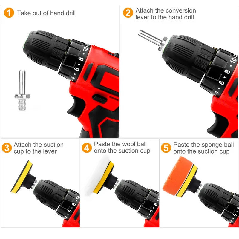 39 Pcs Car Care Polishing Pads Kit Polishing and Waxing Set